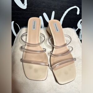 Steve Madden Nude Heels with Clear Straps